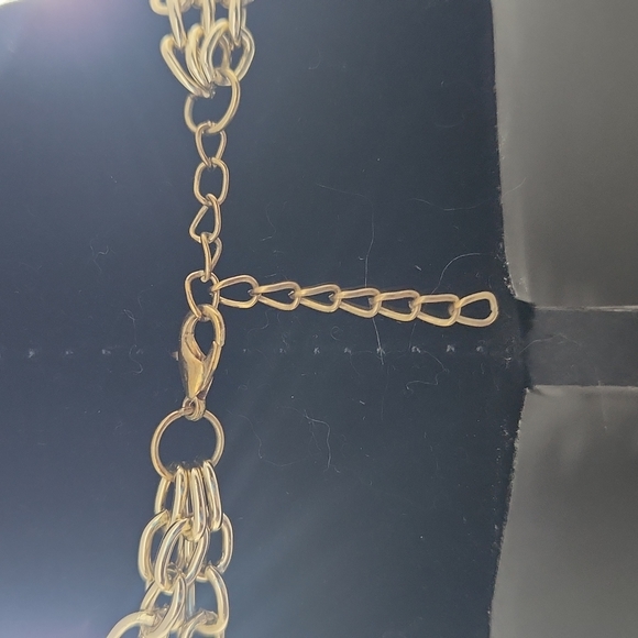 Gold and Orange Statement Necklace - 6 Strands - Picture 8 of 8